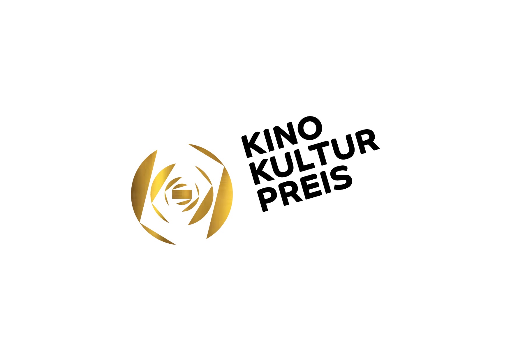 Logo in Goldoptik für den Kinokulturpreis. Branddesign