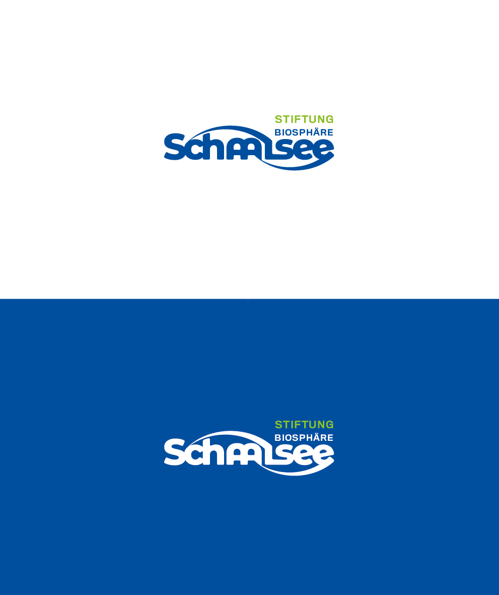 Logo in positiv und negativ für das neue Corporate Design für die Stiftung Biosphäre Schaalsee von Daniel Roode. Branddesign